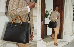 Gucci Diana Bamboo Handle Mini Handbag in Black