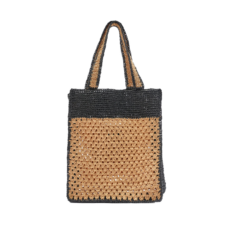 Woven Contrast Tote Bag