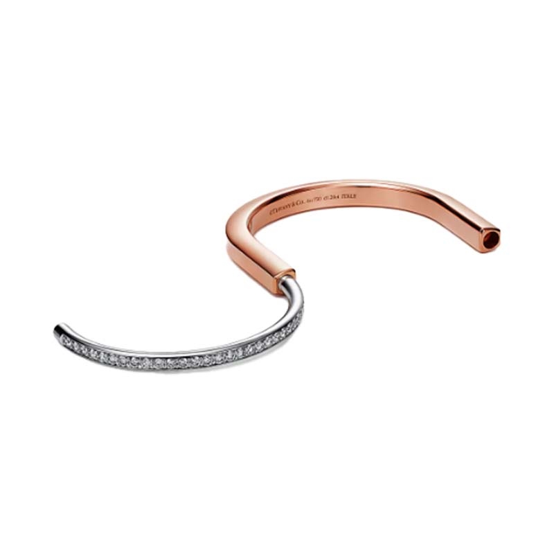 Bangle in Rose Gold with Half Pave Diamonds at aventura mall