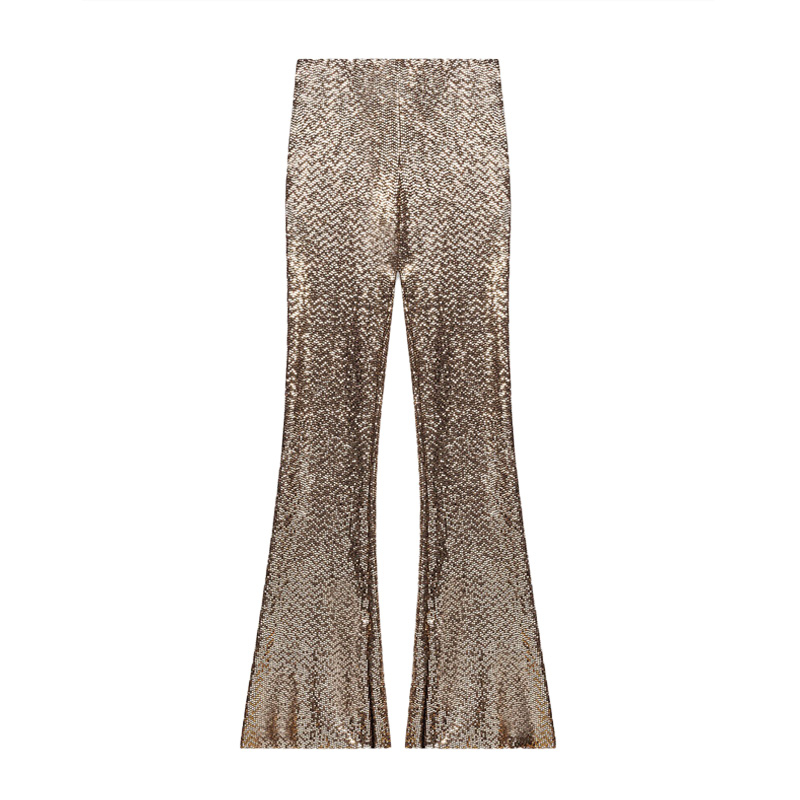 Stretch Flared Trousers with Sequins