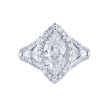 Marquise Cut Halo engagement ring