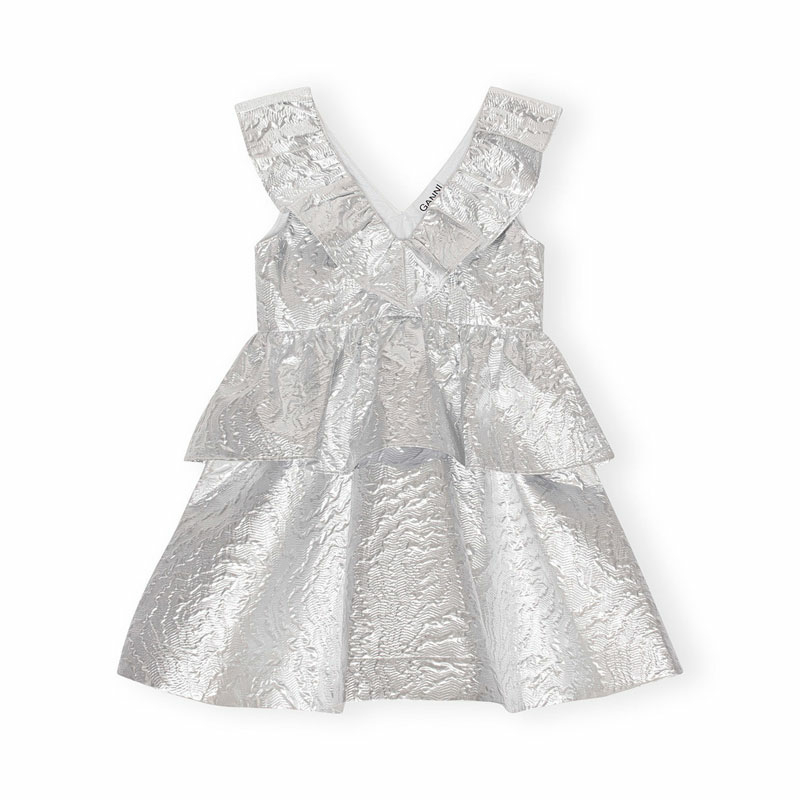 Metallic Jacquard Layer Dress
