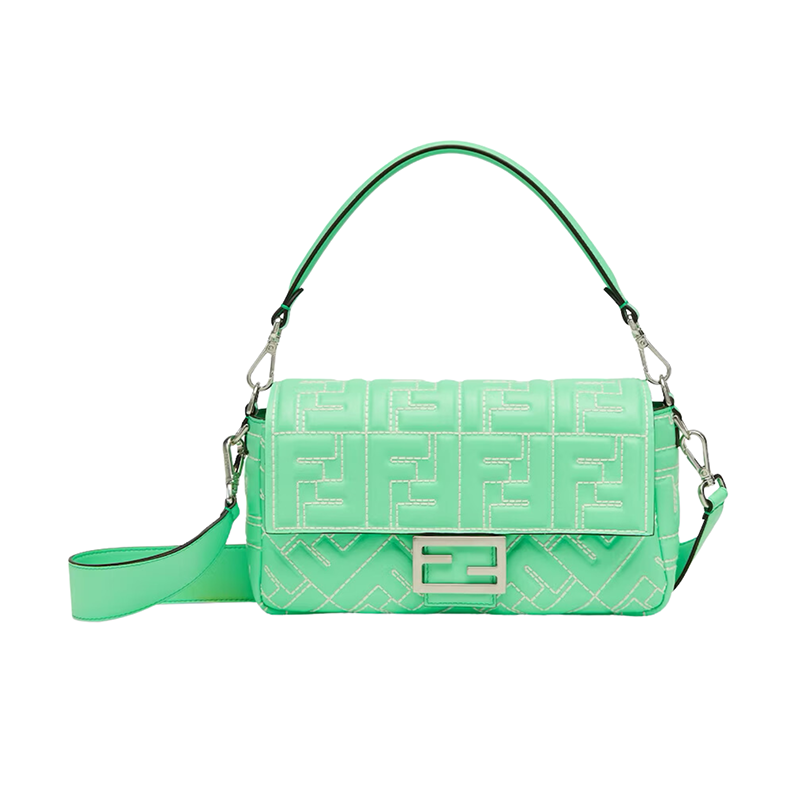 Baguette Green Nappa Leather