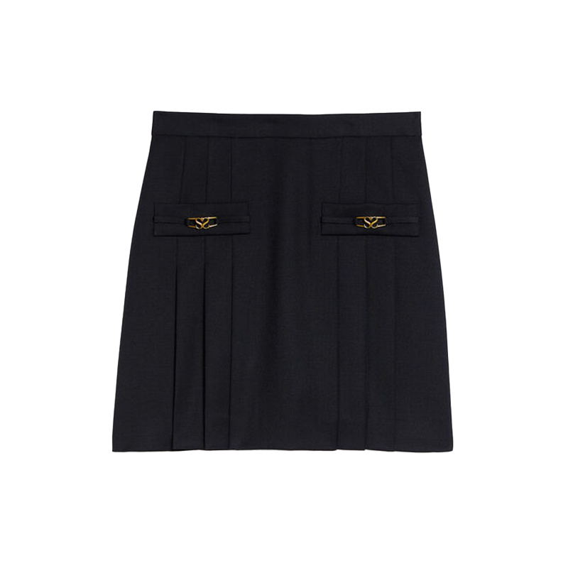 Short Skirt with Stitched Pleats