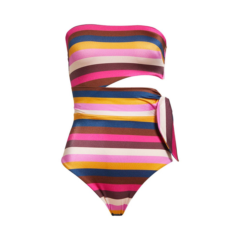 Ginger Stripe Scarf Tie One-Piece Swimsuit by Zimmermann