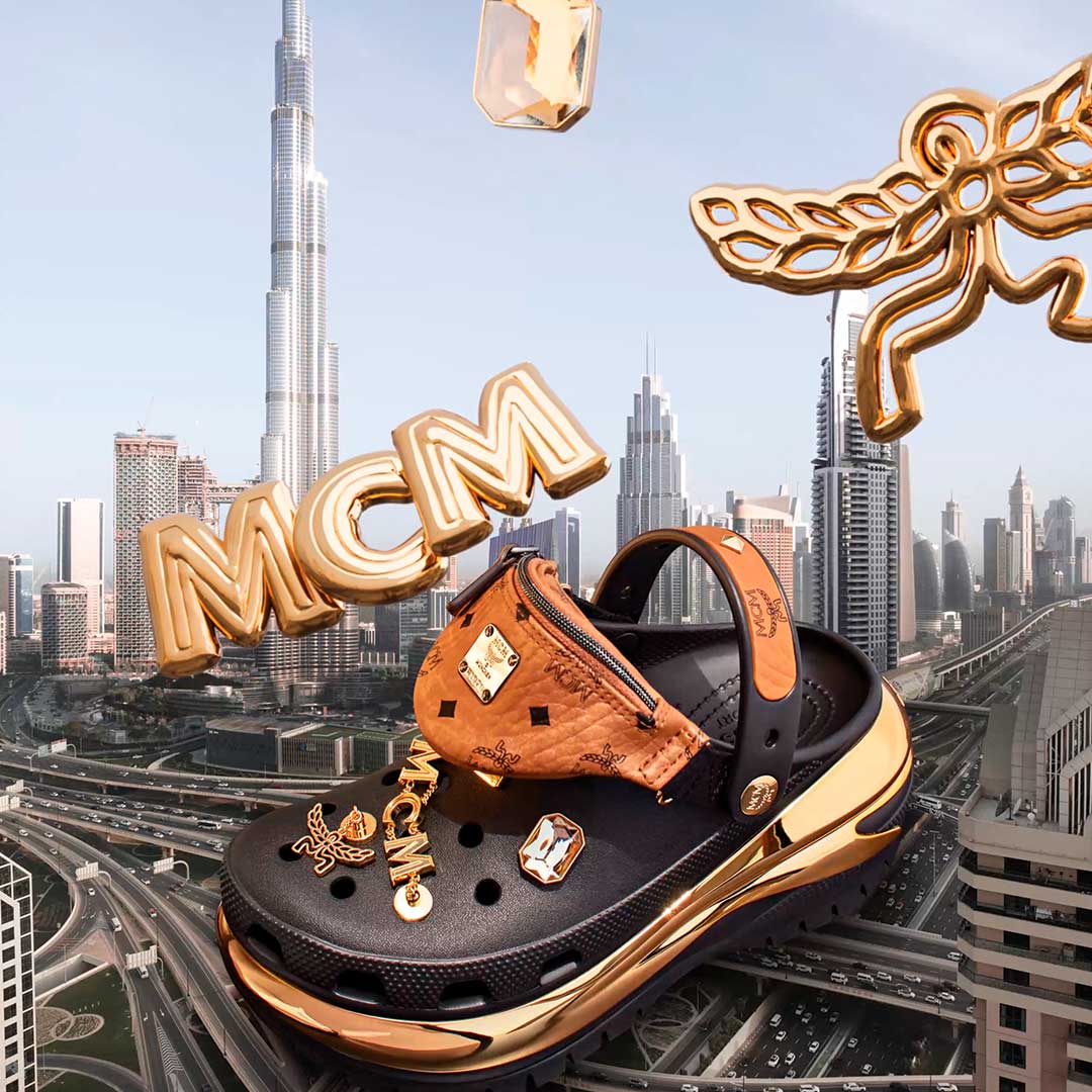 MCM Gold Crocs