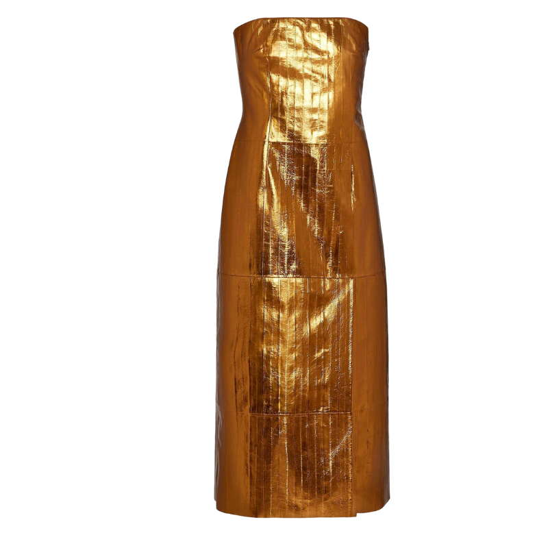 Ferragamo Gold Bustier Dress