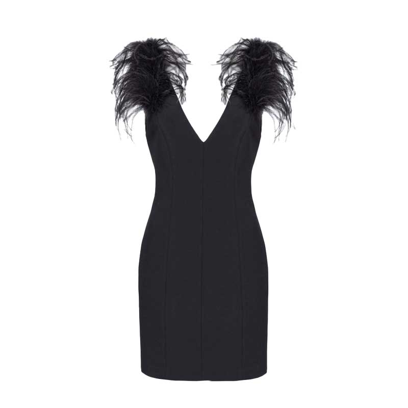 Mini Dress with Feathers by Pinko