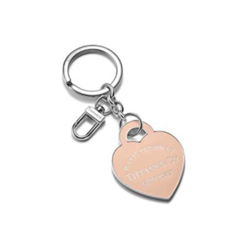 Leather Inlaid Heart Tag Key Ring at Tiffany & Co.