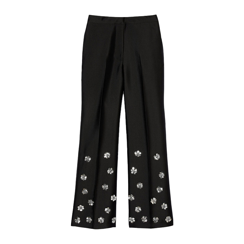 Satin-look Sequin Trousers
