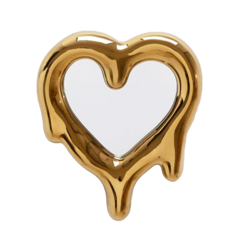 Mirror Photo Frame - Melted Heart Gold