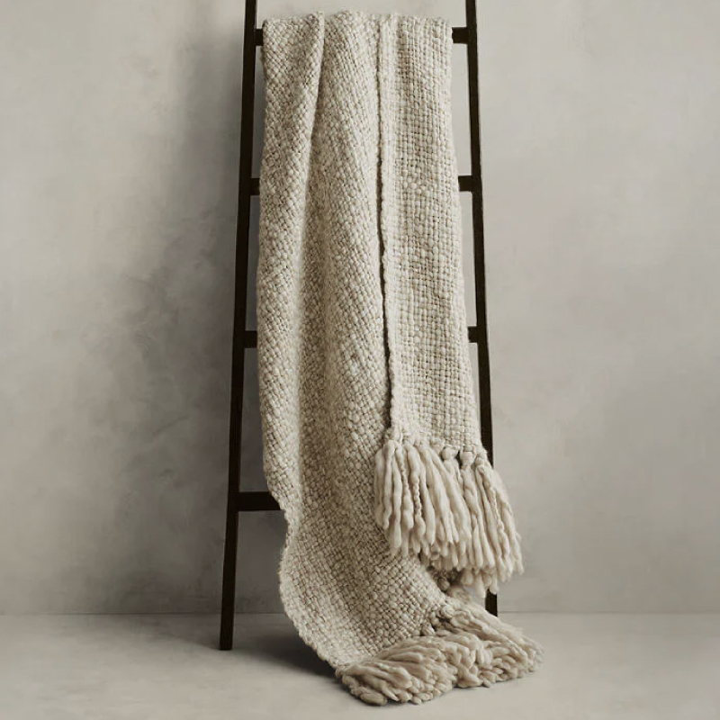 Hand-Carded Merino Throw Blanket
