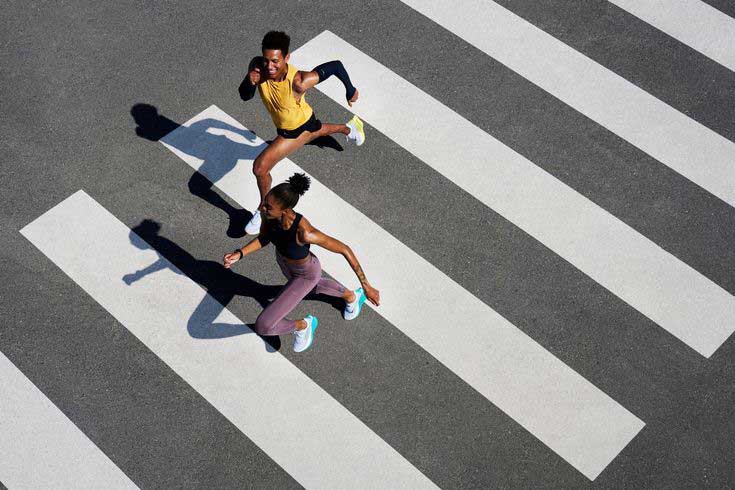 boy and girl running