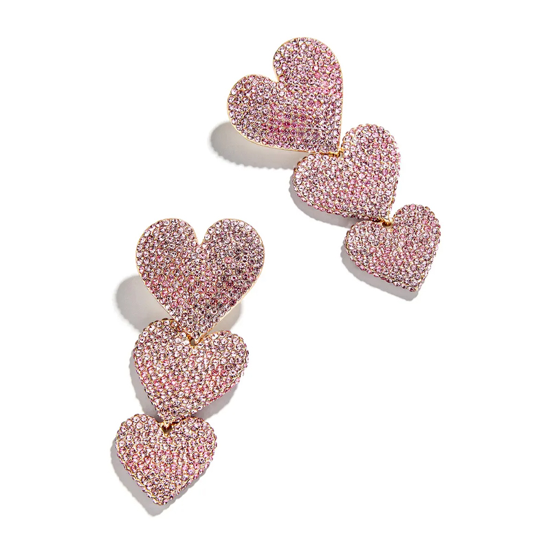 Eden Pavé Heart Drop Earrings