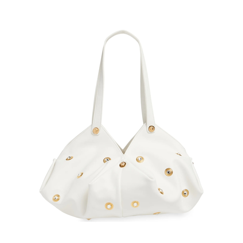 Protea Crystal Stud Leather Shoulder Bag