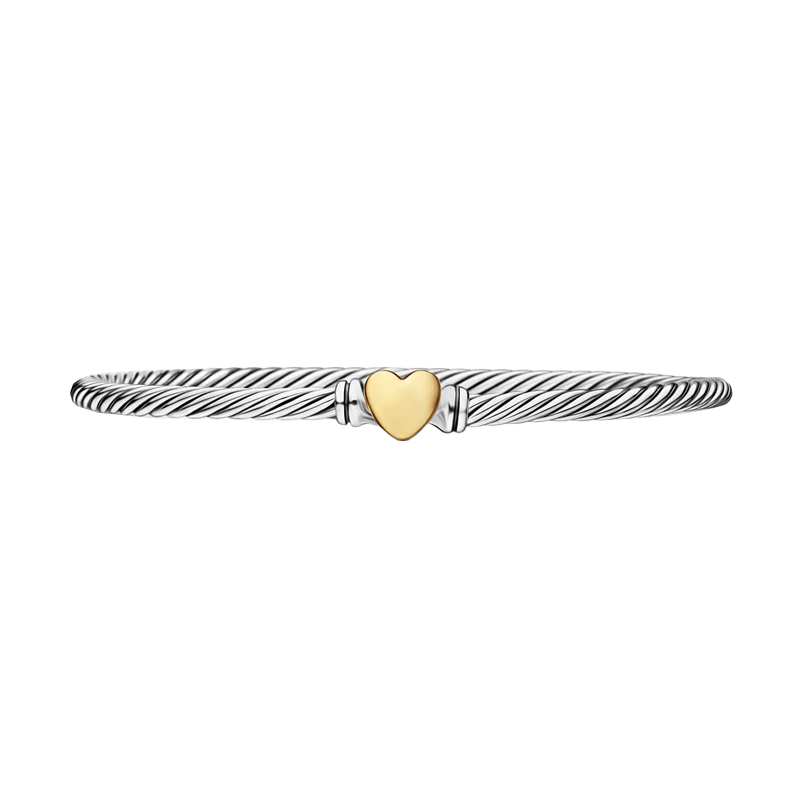 Classic Cable Heart Station Bracelet