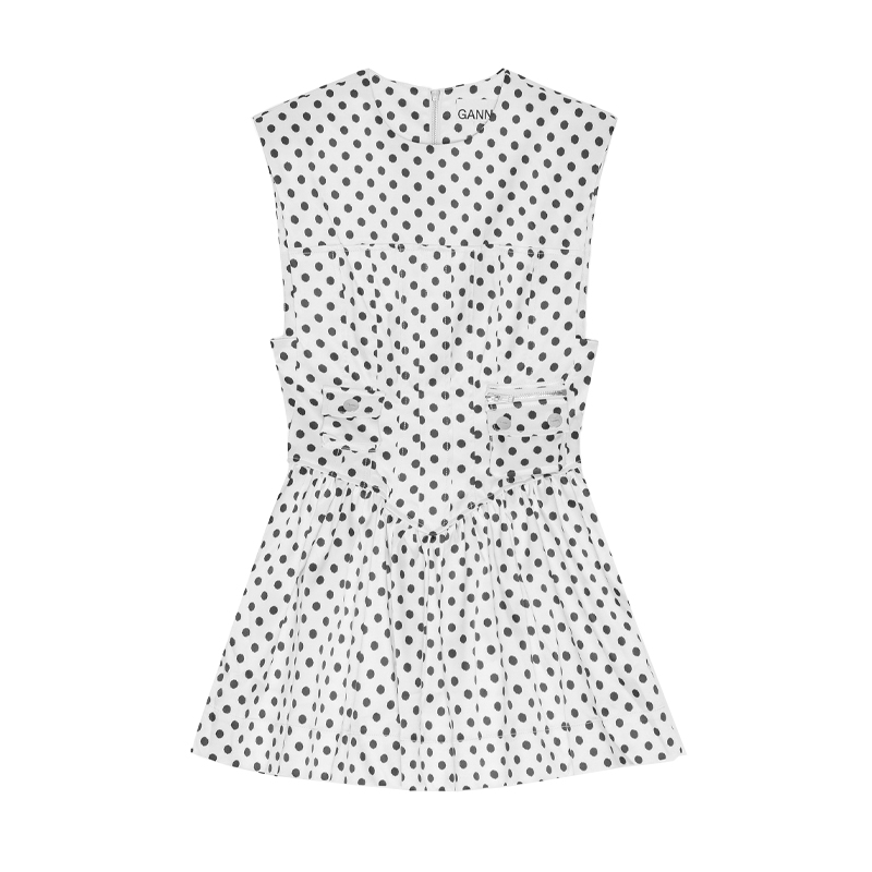 Polka-Dot Satin Corset Mini Dress