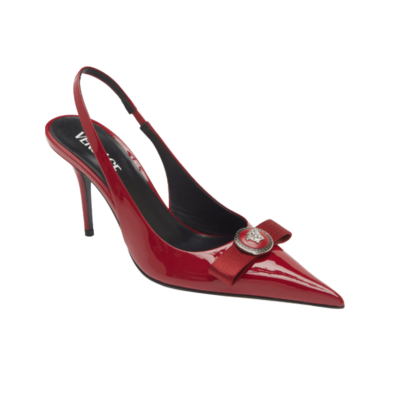 Medusa Bow Pointed Toe Slingback Pump