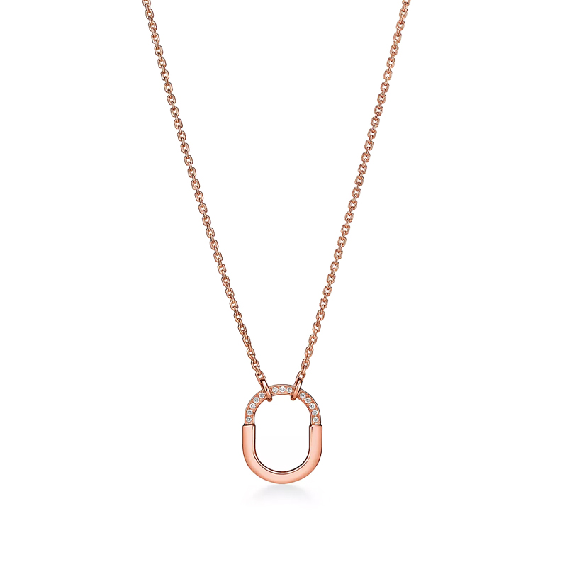 Small Pendant in Rose Gold with Diamonds